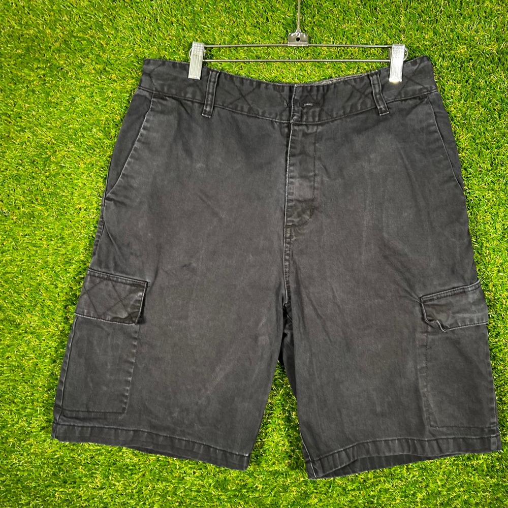 Alpinestars Mens Cargo Shorts Black Cotton‎ Quilted Moto Style Size 32 Y2K